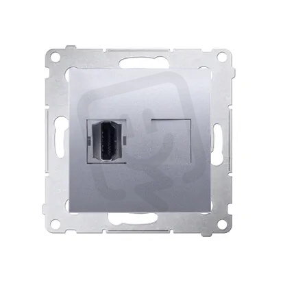 Zásuvka HDMI, stříbrná matná metalizované KONTAKT SIMON DGHDMI.01/43