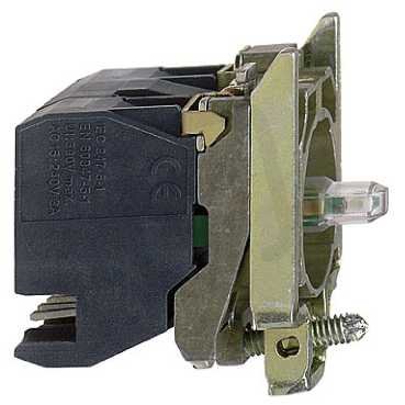 Schneider ZB4BW0B554 Polosestava objímky s kontakty, 1 Z + 1 V, 24V, žlutá