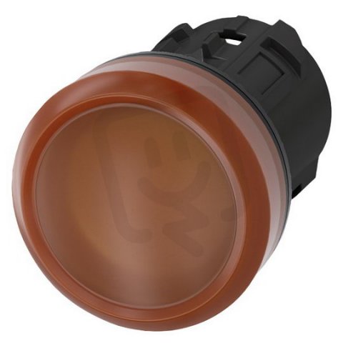 světelná signálka, 22 mm, kulatá, materiál: plast, amber, čočka, hladká