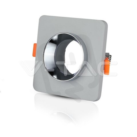 GU10 Fitting Concrete Metal Grey Recessed Light With Chrome Bottom Square VT-862