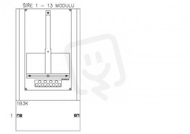 Konstrukce elektroměrová 1-12, 1-řadá, plastové panely SCHRACK CSIL125112