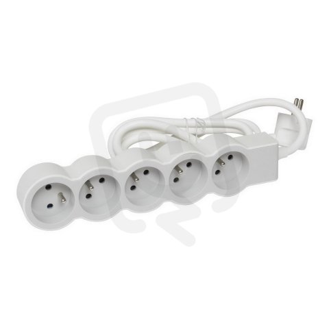 PRODLUŽOVACÍ PŘÍVOD ZÁSUVKA 5X2P+T, KABEL 1,5 M, BÍLÁ/SVĚTLE ŠEDÁ LEGRAND 049481