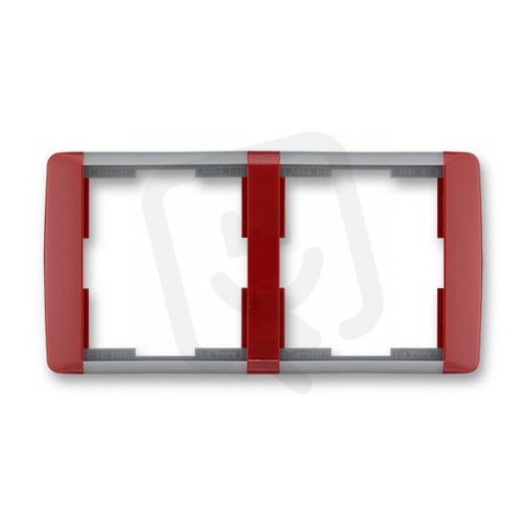 ELEMENT Dvojrámeček vodorovný karmínová/led. šedá ABB 3901E-A00120 24