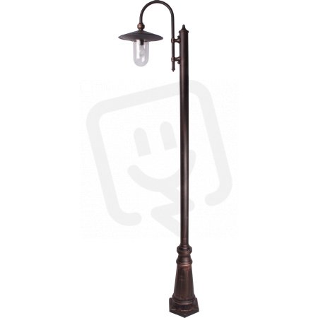 Sloupové svítidlo Adonis sloup velký s ramenem měď-škrábaná 60W IP23 E27