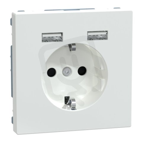 Zásuvka Merten D-Life SCHUKO 250V + 2xUSB 2.4A 16A Lotus White MTN2366-6035