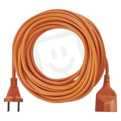Dvoužilový pohyblivý přívod 20 m 1 zásuvka oranžový PVC 230 V 1,5mm2