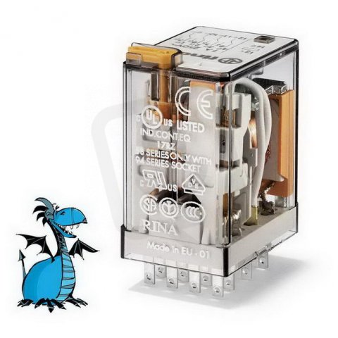 Miniaturní průmyslové relé, DIN, 4P/7A, 230V AC, MA_MI FINDER 55.34.8.230.0040