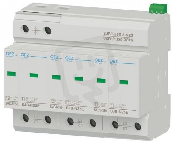 OEZ 38361 Kombinovaný svodič bleskových proudů a přepětí SJBC-25E-3-MZS