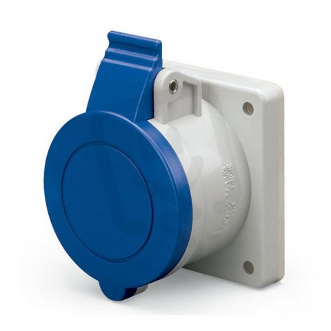 SCAME 422.1663 Zásuvka vestavná OPTIMA,rovná-2P+E,16A,6h/200-250 V,50/60 Hz,IP44