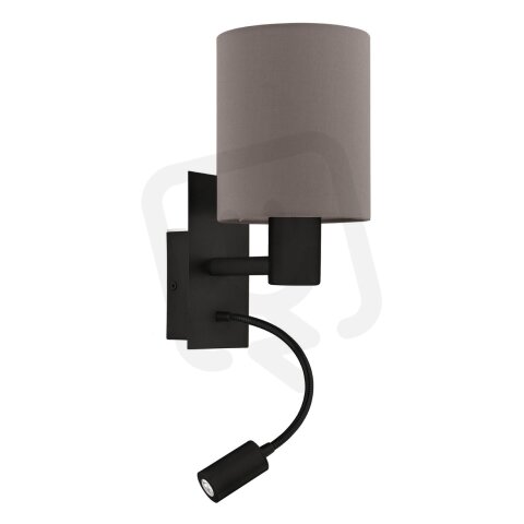 Nástěnné svítidlo PASTERI M.LED černá/ANTHRAZIT 1X40W;1X3,8W IP20 EGLO 900701