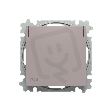 ABB ZONI Zásuvka s clonkami s víčkem IP44 greige 6619T-A06995 244