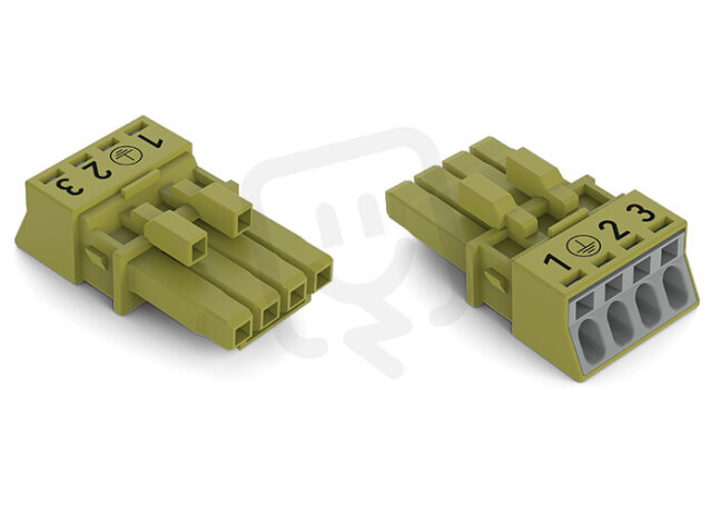Zdířka 4pól. Kód. B světle zelená WAGO 890-264/073-000