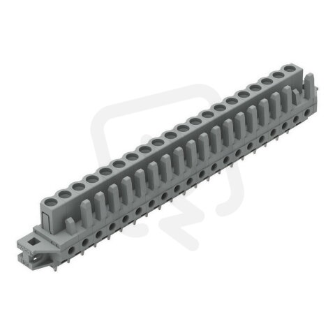 Pružinová svorkovnice THT rovná 5 mm šedá 20pól. WAGO 232-150/031-000