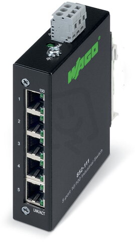 Průmyslový switch ECO 5 portů 100Base-TX černá WAGO 852-111
