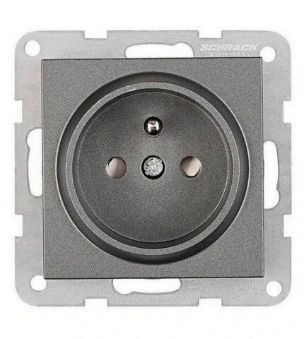 Zásuvka ČSN bezpečnostní clonka, bezšroubové svorky,antracit SCHRACK EV111351--