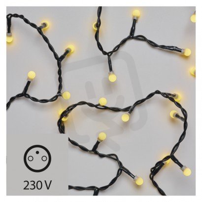LED vánoční řetěz - kuličky, 10m, vnitřní použití, teplá bílá