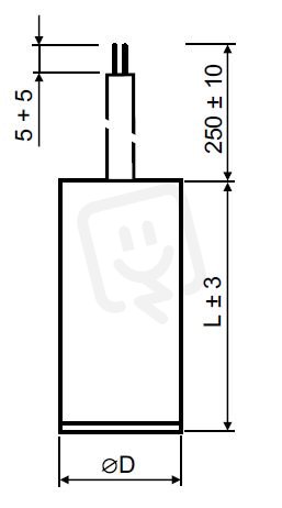 Motorový kondenzátor 20uF 40x75mm kabel 250mm bez uchycení MPB0200060