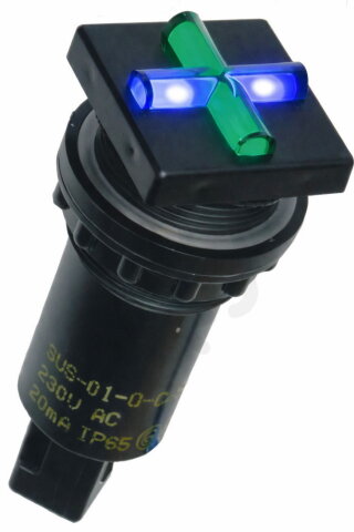 Ukazatel stavu SUS-01-Q B/G 110DC 22mm modrá/zelená ELECO 31113361