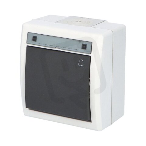 ATLAS 2K IP55 Tlačítko symbol 'zvonek' č.1/0, šedé FAMATEL 19077-07