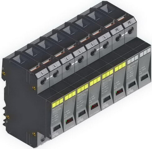 Přepěťová ochrana POm I 3+1 LCF 100/30kA 280V/30kA, modulární, monoblok, B+C+D