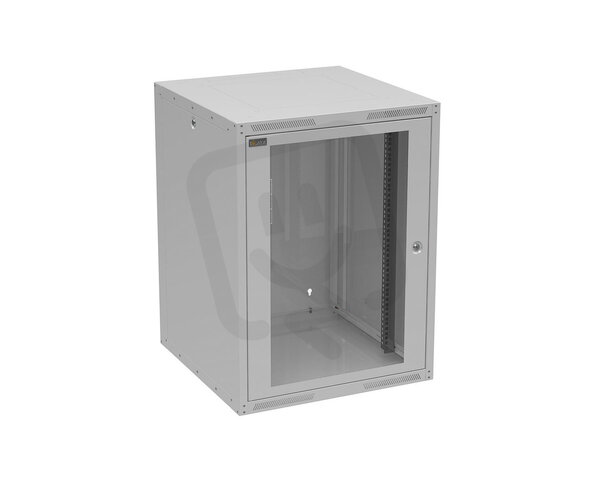 Nástěnný nýtovaný rozvaděč GrandN DUO 16U s prosklenými dveřmi,hl.600mm 83000987