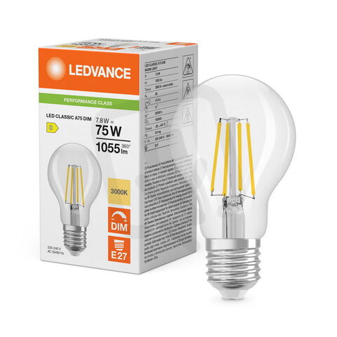 Světelný zdroj LED CLASSIC A DIM P 7.8W 830 Clear E27 LEDVANCE 4099854777097