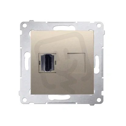 Zásuvka HDMI, zlatá matná, metalizované KONTAKT SIMON DGHDMI.01/44