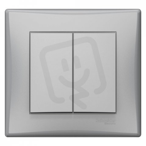 Sedna Přepínač dvojitý střídavý, řazení 6+6 (5b), Aluminium SCHNEIDER SDN0690160