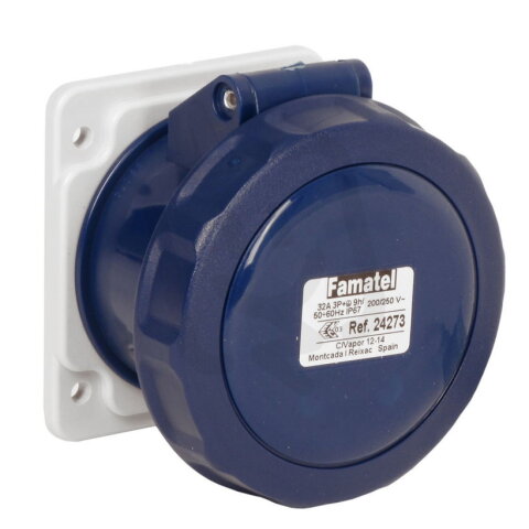 Vestavná zásuvka IP67/230V/32A/3P 6h, přímá - SpeedPRO FAMATEL 24273