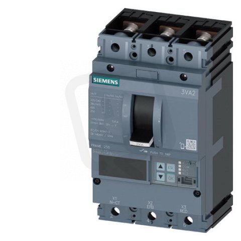 Jistič 250A 55kA/415V, Ir100÷250A, 3P přední přívod SIEMENS 3VA2225-5JP32-0AA0