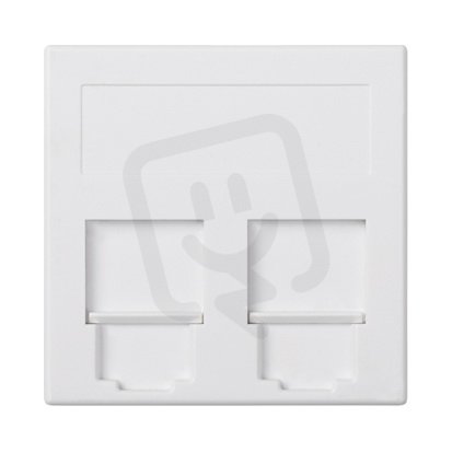 Kryt datové zásuvky SIMON 500 PANDUIT dvojitá plochá s kryty 50×50mm čistě bílá