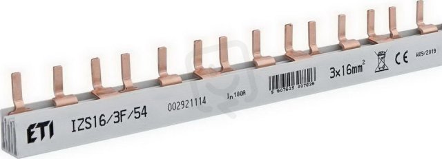 Propojovací lišta IZS16/3F/54 3p 54M 63A 16mm2 kolík ETI 002921114
