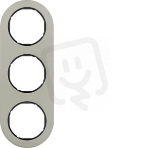Rámeček, 3-násobný, serie R.classic, nerezová ocel/černá lesk BERKER 10132004