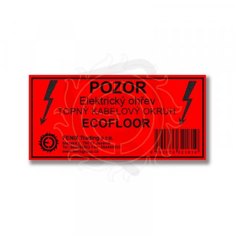 Výstražný samolepící štítek 100x50mm ''POZOR Elektrický ohřev'' FENIX 2832520