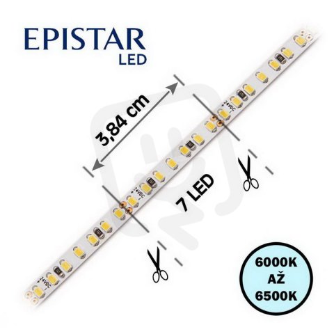 LED pásek 182LED/m 2216 IP20 6000-6500 K bílá 24V 4mm 5m FK TECHNICS 4739209-60