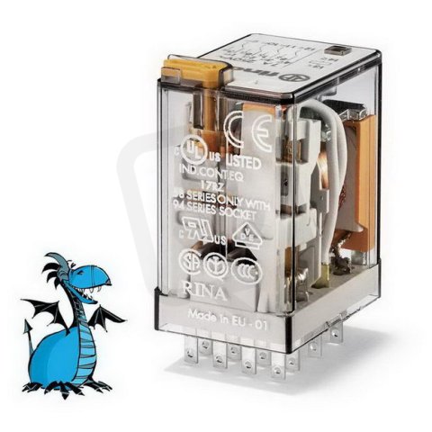 Miniaturní průmyslové relé, DIN, 4P/7A, 230V AC, MA_LED FINDER 55.34.8.230.0050