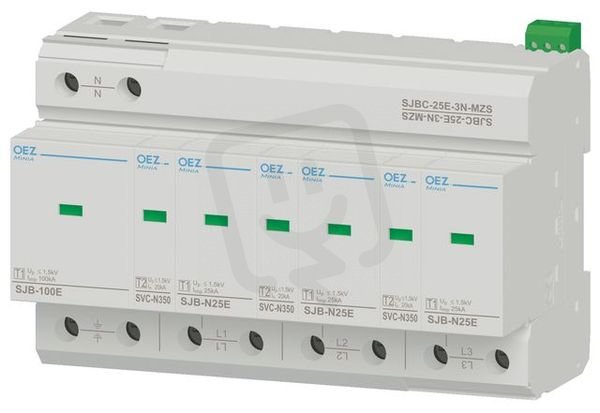 OEZ 38362 Kombinovaný svodič bleskových proudů a přepětí SJBC-25E-3N-MZS