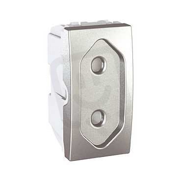 Unica Zásuvka 230V/10A pro ploché vidlice 1M Aluminium SCHNEIDER MGU3.031.30
