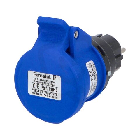 Famatel 13912 Adaptér 13912 IP40 zásuvka s kolíkem / CEE