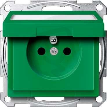 Schneider MTN2612-0304 Zásuvka 250V/16A s víčkem a popisovým polem,System M
