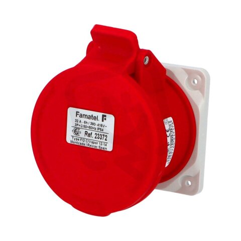 Vestavná zásuvka IP44/400V/32A/4P 6h, přímá - SpeedPRO FAMATEL 23372