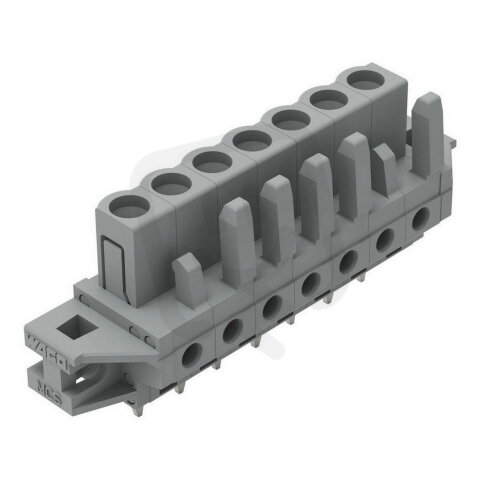 Pružinová svorkovnice THT rovná 5 mm šedá 7pól. WAGO 232-137/031-000