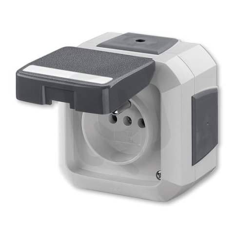 ABB Variant+ 5518N-C02542 S Zásuvka s ochraným kolíkem,sVíčkem,s pop.polem