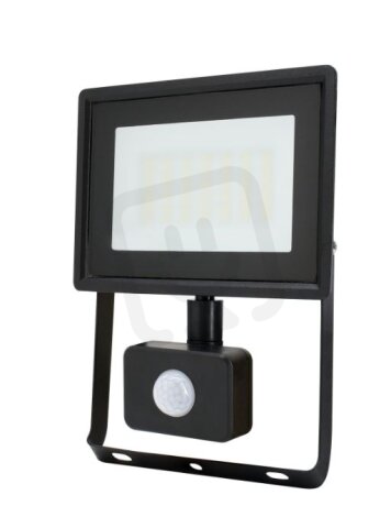 LED reflektor KASTEL LED 2 30W 4000K IP65 černá s čidlem pohybu BEMKO 107354