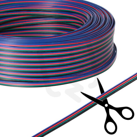 4-žilový plochý PVC kabel AWG 18/0,85 mm