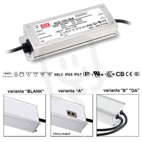 Napěťový zdroj pro LED 96W 36V MEAN WELL ELG-100-36D2