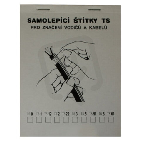 TS 12 Samolepicí štítky pro značení vodi