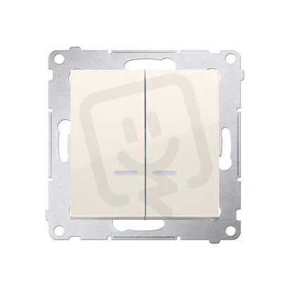 Spínač sériový IP44, s orientačním LED, 5So, 16AX 250V, krémová