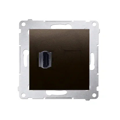 Zásuvka HDMI, hnědá matná metalizované KONTAKT SIMON DGHDMI.01/46