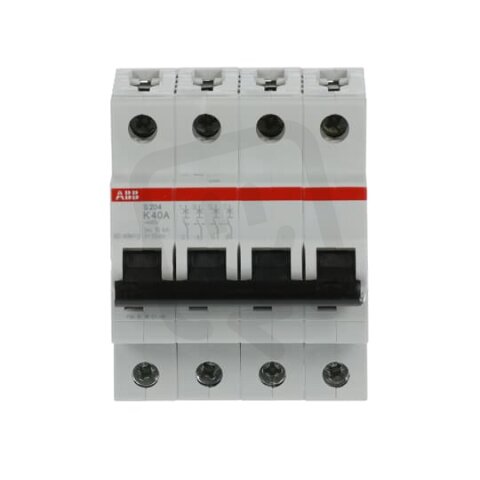 S204-K40 4 fázový jistič 40 A char. K 6kA ABB 2CDS254001R0557
